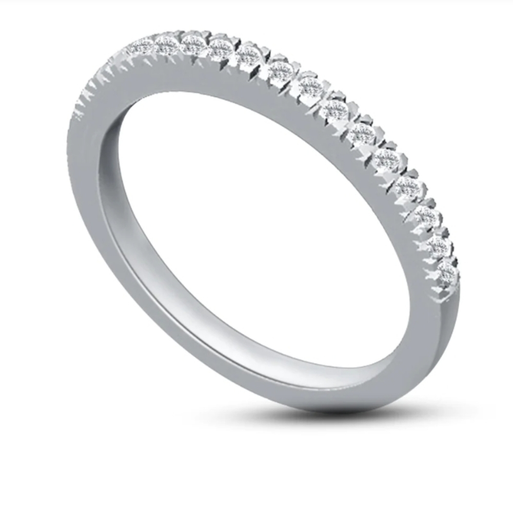 Disney Enchanted 14K white Gold Belle Collection wedding band with 1/4 CTTW